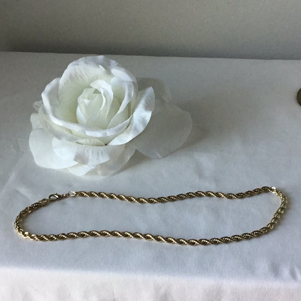 Vintage Gold Rope Chain Necklace